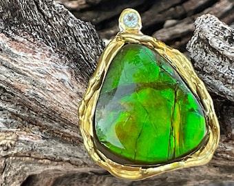 Sterling silver green blue pendant with necklace