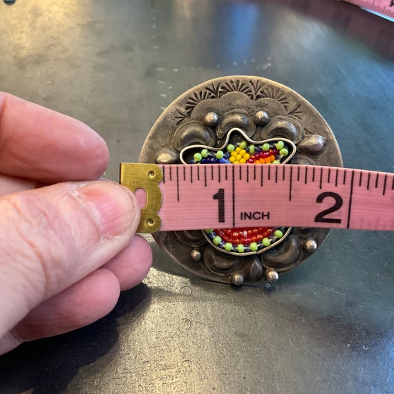 Sterling Silver beaded statement ring bohemian tu… - image 4