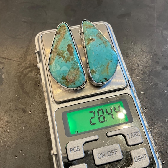 Sterling Silver turquoise statement massive post … - image 5