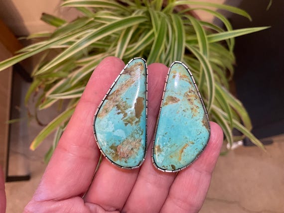 Sterling Silver turquoise statement massive post … - image 6