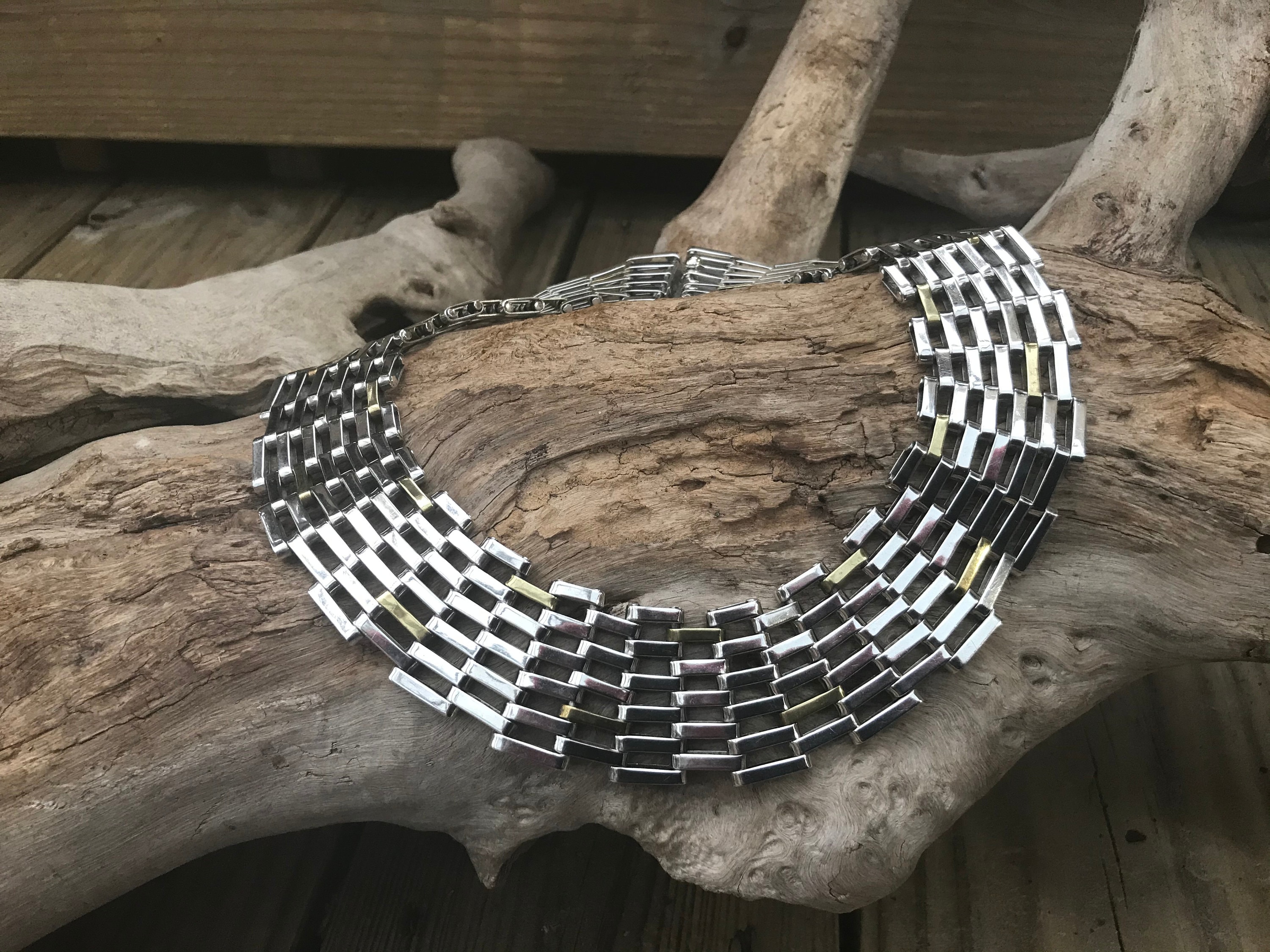 Ras de cou maille oméga - Bijoux Argent/Doré