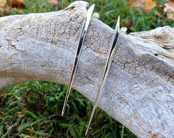 Sterling Silber Spike lange Bar Bolzen modernistische abstrakte Ohrringe