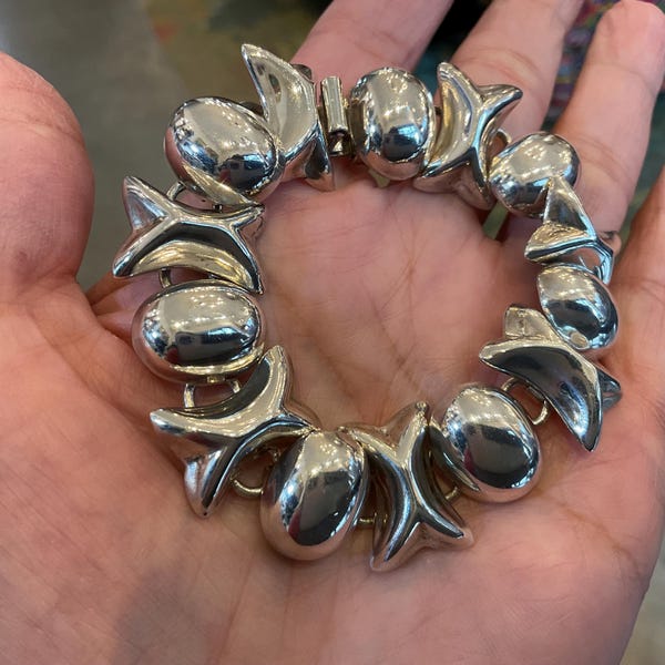 Sterling Silber Modernist Abstrakte Vintage Armband