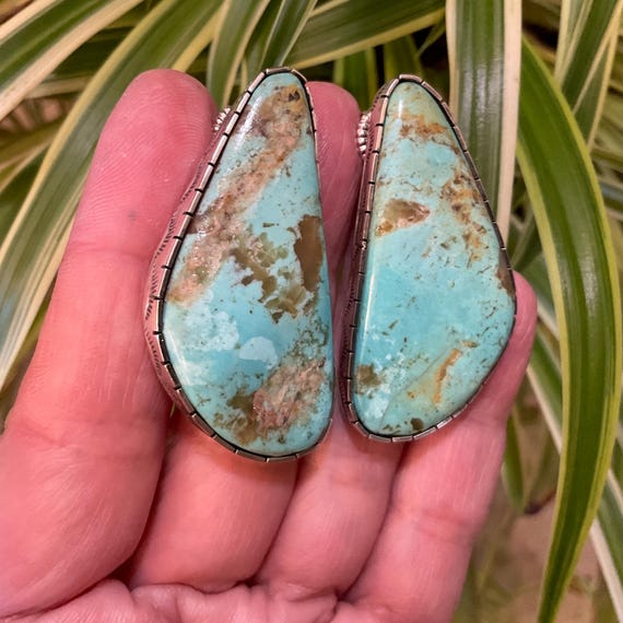 Sterling Silver turquoise statement massive post … - image 10