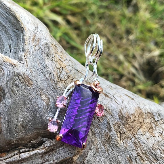 Sterling Silver Amethyst Pendant for Necklace Etsy
