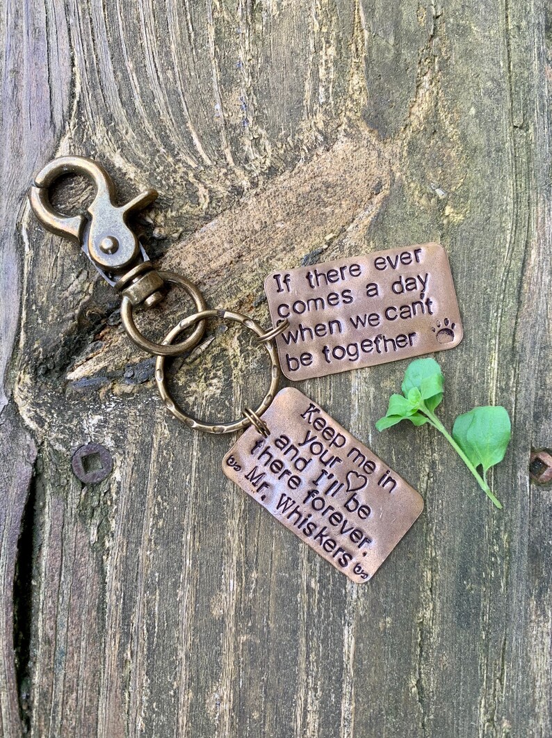 Furry Friends. Mans Best Friend Mourning and Grieving Loss of Pet In Memory of a Cat Key Chain Pet Memorial Remembrance of your Cat