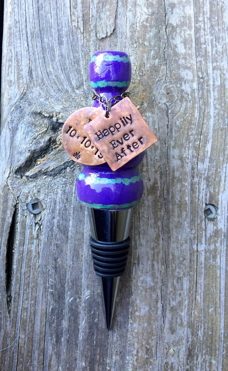 Personalized WEDDING Gift.custom Wine Stopper.handstamped Etsy