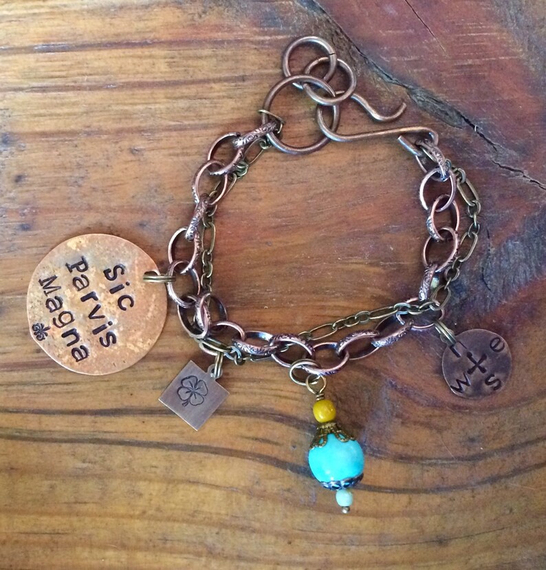 Boho Gypsy Charm Bracelet.personalized Custom Organic Design. Etsy