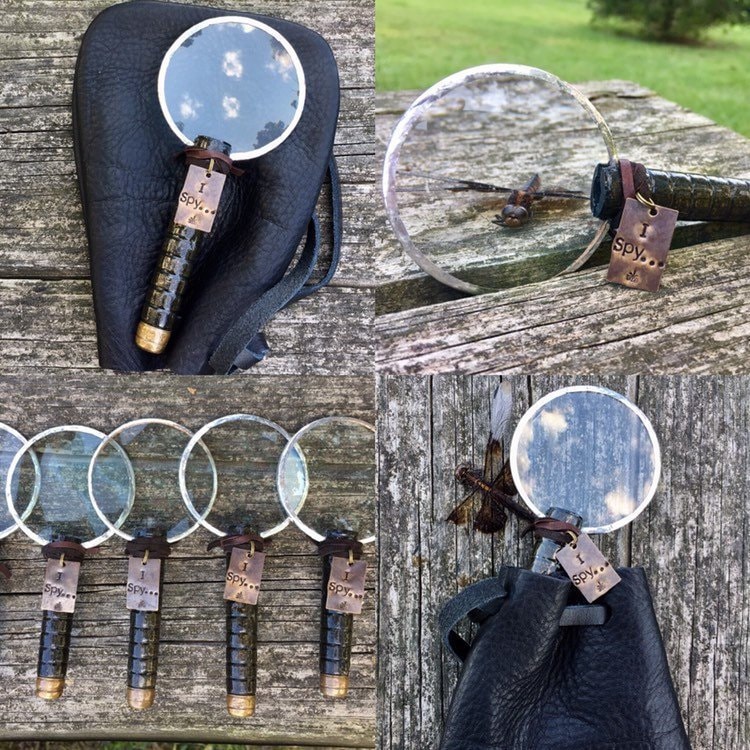 Small Magnifying Glass with Leather Personalized Pouch. Pocket Etsy
