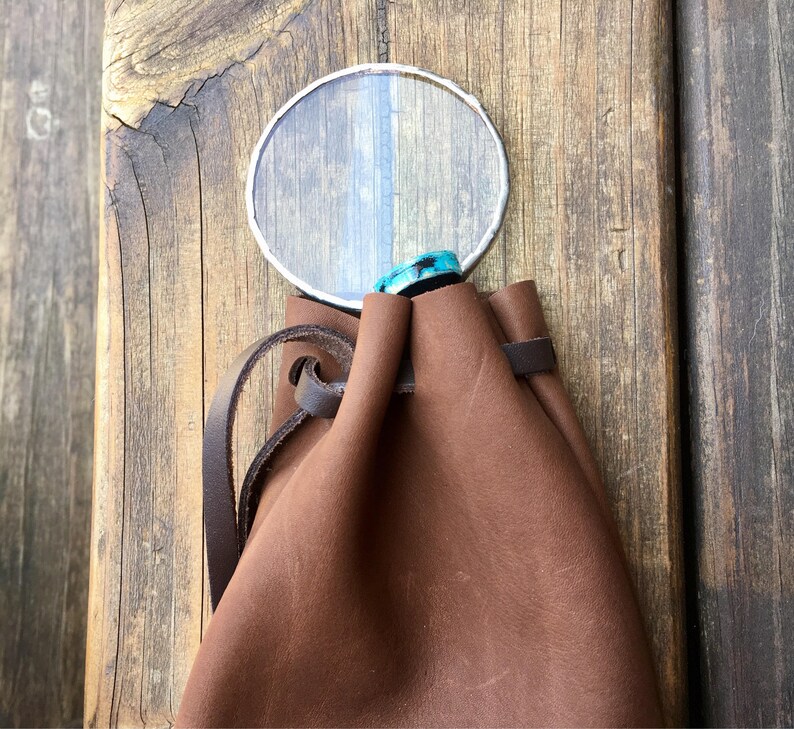 Small Magnifying Glass With Leather Personalized Pouch. Pocket Etsy