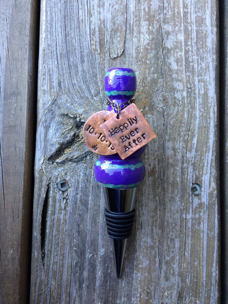 Personalized WEDDING Gift.custom Wine Stopper.handstamped Etsy