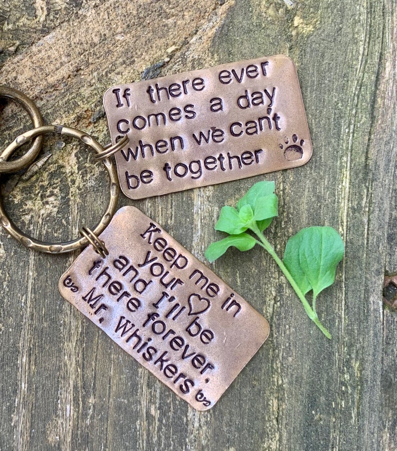 Furry Friends. Mans Best Friend Mourning and Grieving Loss of Pet In Memory of a Cat Key Chain Pet Memorial Remembrance of your Cat