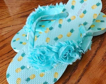 tiffany blue flip flops