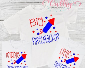 4th of July SVG Set / 4th of July svg kids / 4th of July svg file / Little Firecracker SVG / Middle Firecracker SVG / Big Firecracker