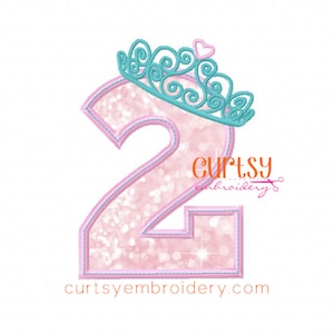 Tiara Embroidery Design, Crown Applique Design, Birthday Embroidery Design, Second Birthday