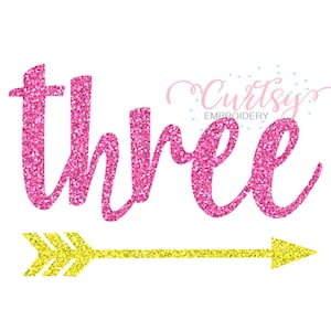 Third Birthday SVG cutting file for girls / 3rd Birthday svg / Birthday Printable / Bithday Designs for Girls / svg cut file / Arrow svg