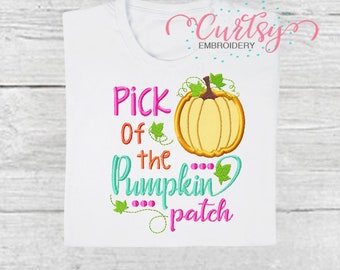 Pick of the Pumpkin Patch Applique Design / Pumpkin Applique Designs for Kids / Fall Embroidery Designs / Thanksgiving Applique Designs