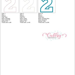 Diseño de dos apliques / Diseño de bordado para segundo cumpleaños / Diseño de bordado para segundo cumpleaños / 2 apliques / Dos apliques / Patrón para segundo cumpleaños imagen 3