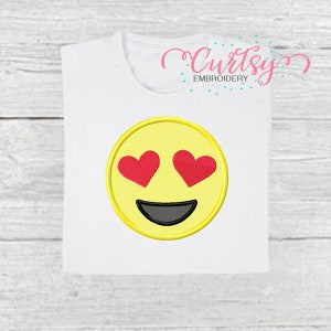 Emoji Love Heart Eyes Applique Design / Love Emoticon Machine Embroidery Applique Design / Emoji Embroidery Design / Emoji Applique Design