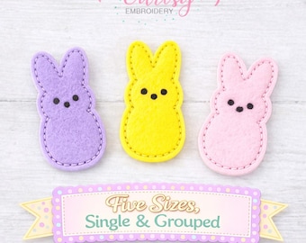 Bunny Feltie Embroidery File | Easter Bunny Feltie | ITH Feltie Embroidery Design | Hair Bow Feltie | Easter Embroidery File | 5 Sizes