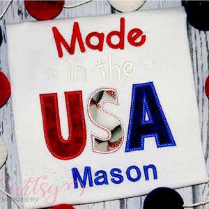Made In The USA Embroidery / 4th of July Machine Embroidery Designs / 4th of July Embroidery / Fourth of July Applique / USA Embroidery