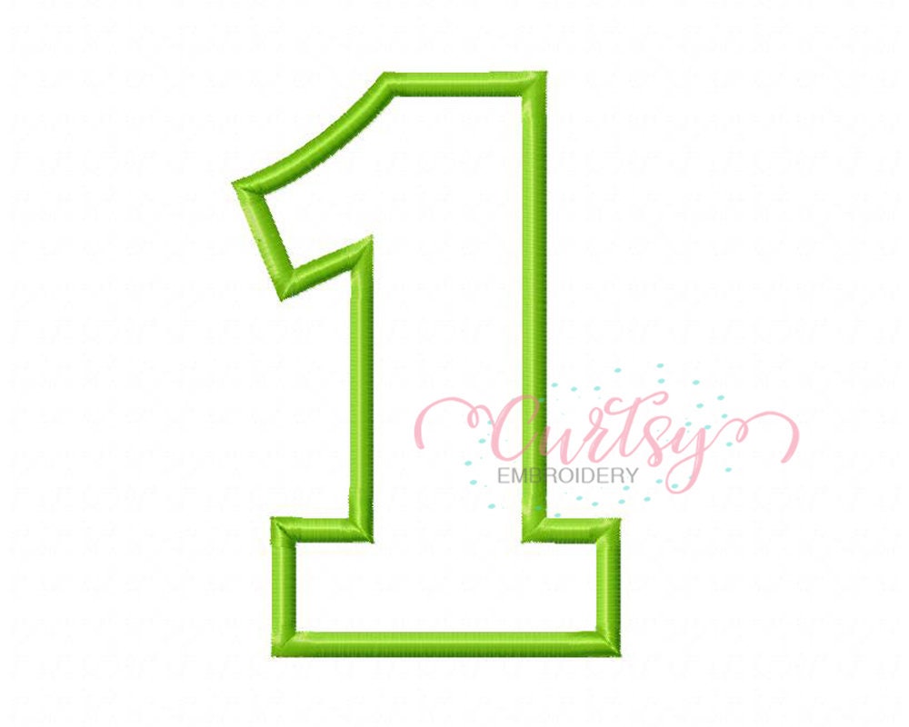 One Applique Design / First Birthday Embroidery Design / 1st | Etsy