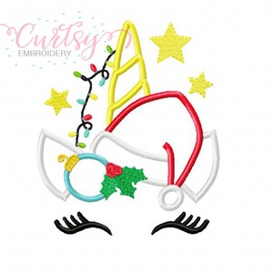 Christmas Unicorn Embroidery Design / Christmas Embroidery Designs / Christmas Unicorn Applique Design / Unicorn Embroidery / Santa Unicorn