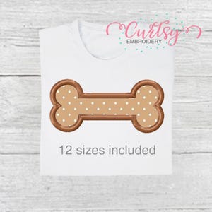 Dog Bone Applique Embroidery Design, Dog Bone Machine Embroidery File, Pet Puppy Dog Applique, Pet Lover Embroidery Design