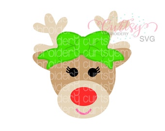 Renansikte SVG / Julsvg / Rensvg / Flicka Rensvg / Flicka Julsvg / Julfiler för Cricut / Julklippsfil