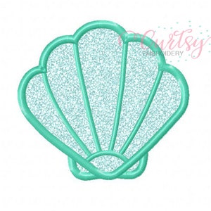Sea Shell Applique Design / Seasheall Applique / Seashell Embroidery / Seashell Applique / Clam Shell Applique / Mermaid Shell Embroidery