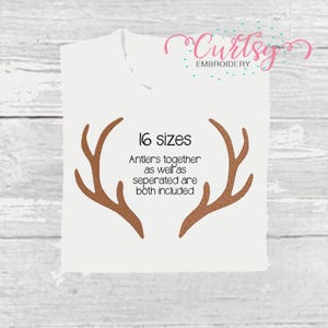 Deer Antlers Machine Embroidery Design | Antler Embroidery Pattern | Buck Antlers Embroidery File | Rustic Woodland Embroidery
