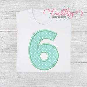 Applique Numbers / 6 Applique Design / Six Applique Design / Number Six Applique / 6th Birthday Applique Design / Birthday Embroidery