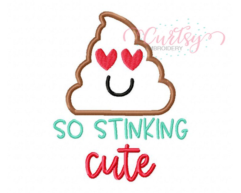 So Stinking Cute Applique Design / Valentine Poop Emoji Etsy
