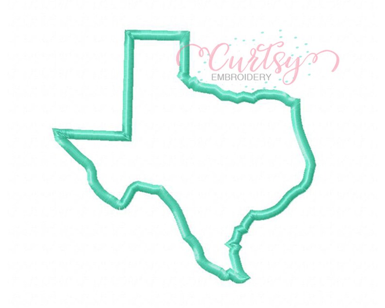 Texas State Embroidery Applique Design in 16 Sizes / Texas Etsy