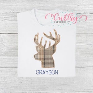 Deer Silhouette Quick ZigZag Applique Design / Deer Embroidery Design / Quick Stitch Embroidery /Big Buck Applique Machine Embroidery