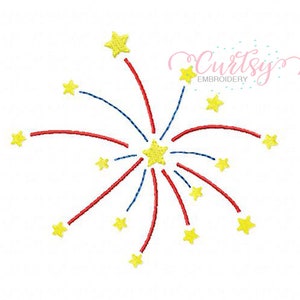 Firework Embroidery Design / 4th of July Machine Embroidery Design / Fourth of July Embroidery Designs / Firecracker Embroidery
