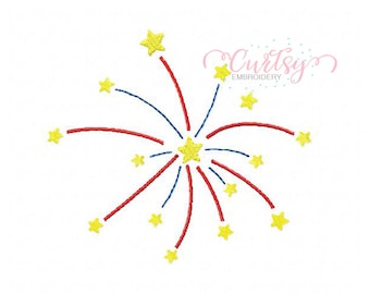 Firework Embroidery Design / 4th of July Machine Embroidery Design / Fourth of July Embroidery Designs / Firecracker Embroidery