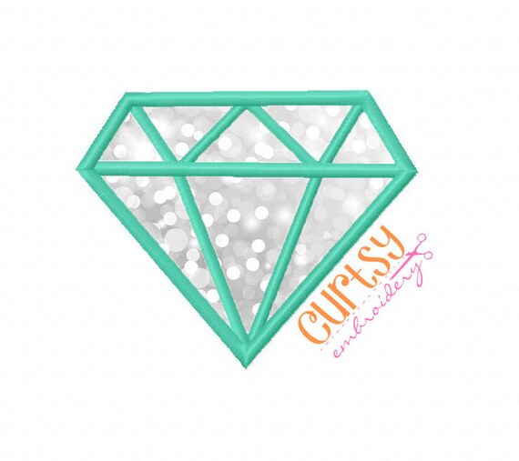 Diamond Embroidery Design Diamond Applique Design Etsy