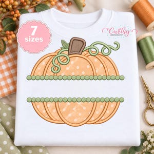 Split Pumpkin Monogram Applique Embroidery Design - 7 Sizes