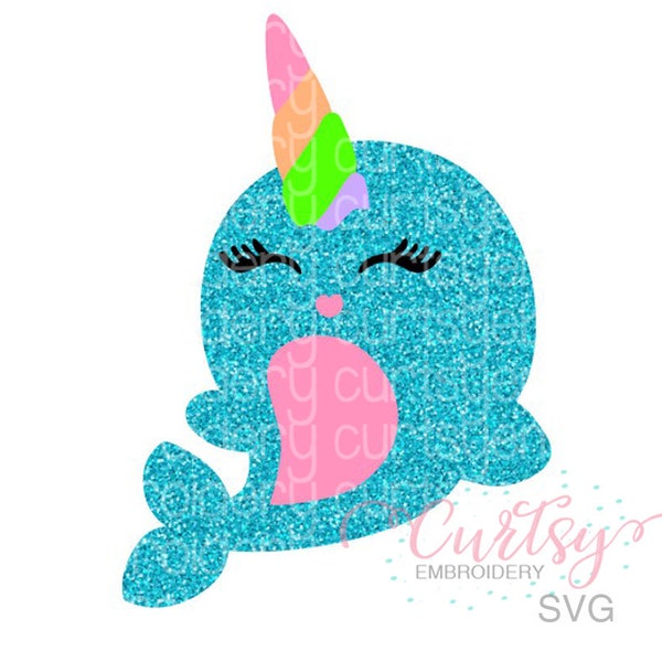 Narwhal svg / Narwhal Clipart / Unicorn Whale svg / Cute Whale svg / Narwhal Cricut Design / Narwhal Birthday svg / Narwhal Cutting File