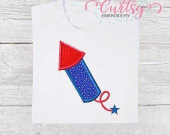 4th of July Embroidery Design / 4th of July Applique Design /  Fourth of July Applique Design / Firecracker Embroidery Design