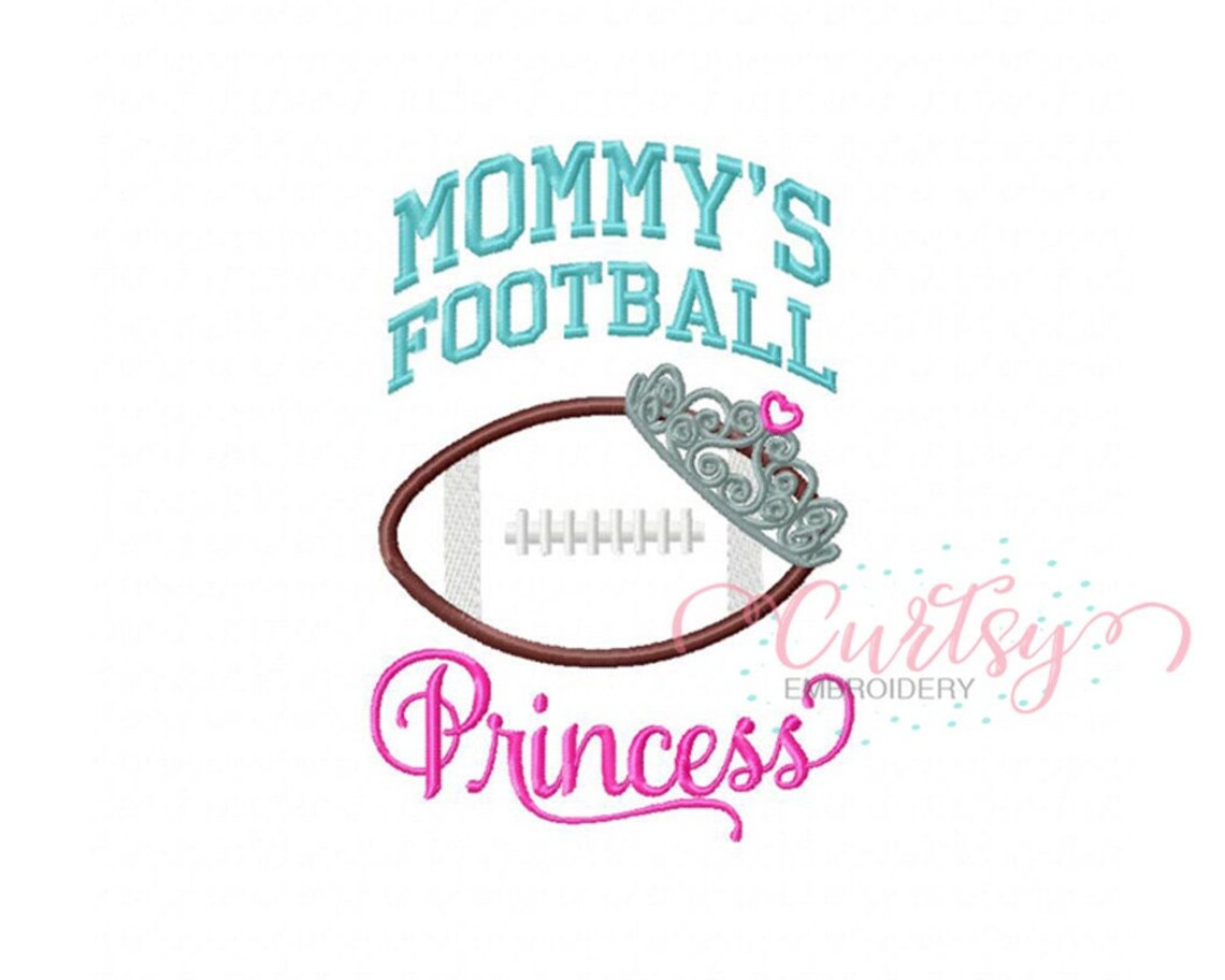 Football Princess Embroidery Design Mommys Football Princess Etsy