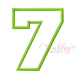 Applique Numbers / 7 Applique Design / Seven Applique Design / Number Seven Applique / 7th Birthday Applique Design / Birthday Embroidery