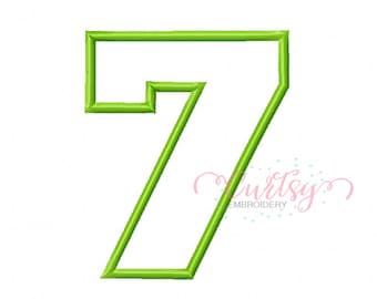 Applique Numbers / 7 Applique Design / Seven Applique Design / Number Seven Applique / 7th Birthday Applique Design / Birthday Embroidery