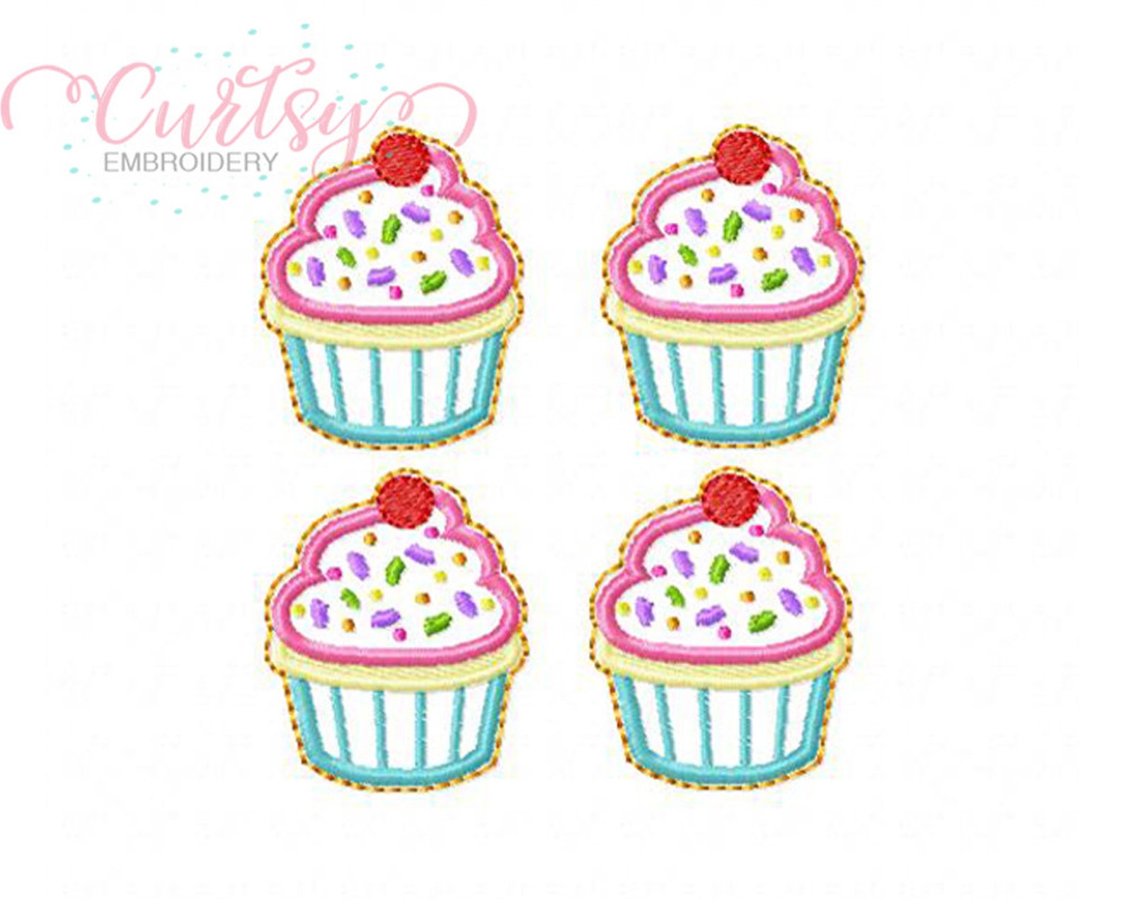 Cupcake Feltie Embroidery Design / Cupcake Feltie / in the Etsy