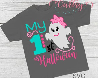 My First Halloween SVG-Datei / Gespenst svg / Mädchen Gespenst svg / Halloween svg / My First Halloween svg-Datei für Mädchen / 1st Halloween svg