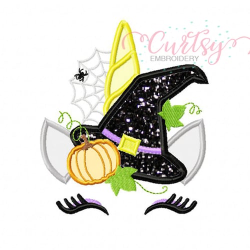 3 Size digital embroidery INSTANT DOWNLOAD Pumpkin unicorn pes embroidery design