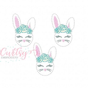 Ostern Feltie Stickmuster / Bunny Feltie / Ostern Hase Feltie in Reifen Stickmotive / Ostern Stickerei / Bunny Stickerei