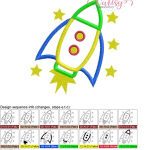 Rocket Applique Design / Space Ship Applique / Rocket Ship Applique ...