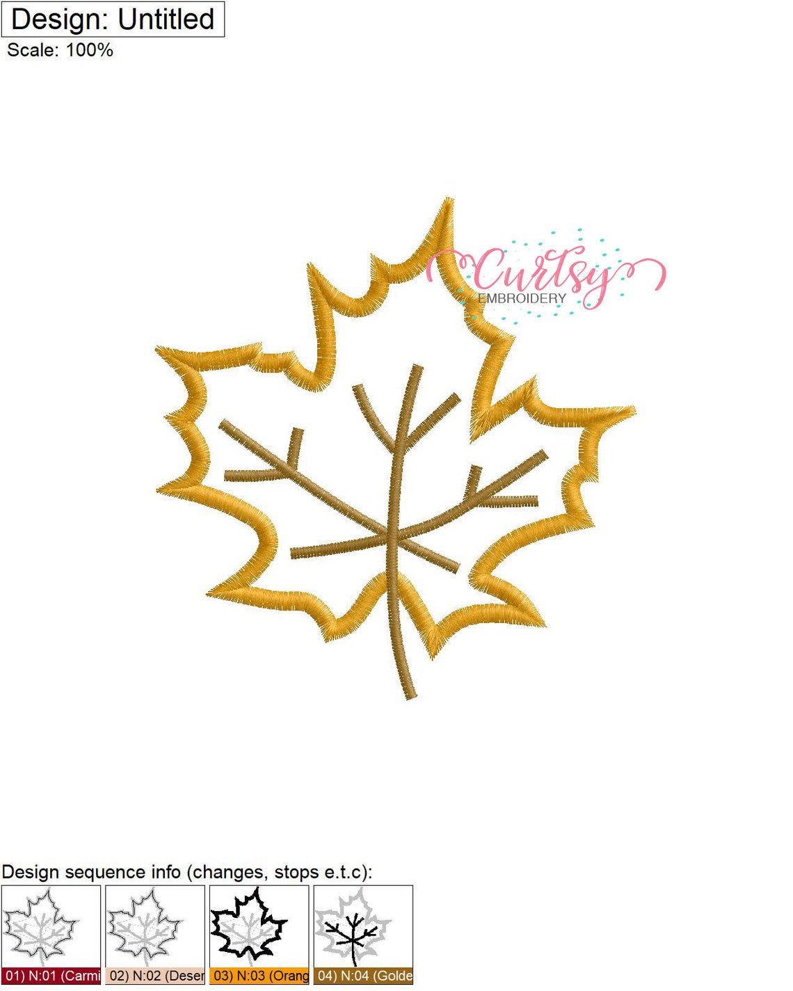 Fall Leaf Applique Design / Fall Leaf Machine Embroidery Design / Maple ...